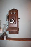 Antique Wooden Box Telephone