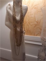 Vtg Lot Golden Necklaces Japan