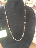 Vtg Swarovski Ruby Red Crystals Necklace