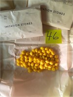 Vtg 3 envelopes Round Stones Yellow Czech
