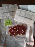 Vtg 3 envelopes Oval Rose Stones Foiled 10x8 Czech