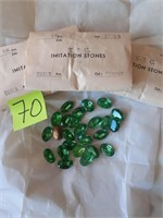 Vtg 4 envelopes Oval Stones Foiled Peridot 18/13 C