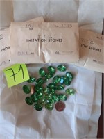 Vtg 4 envelopes Oval Stones Foiled Peridot 18/13 C