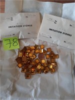 Vtg 3 envelopes Sq Stones Topaz 12mm Czech