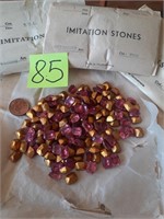 Vtg 4 envelopes Octagons Stones Foiled Rose 10/8 C