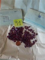 Vtg 3 envelopes Oval Stones Amethyst 10/8 Austria