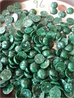 Vtg Lot Acrylic Round Cabs Granite Emerald W. Germ