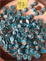 Vtg Lot Acrylic Round Cabs Granite Turquoise W.Ger