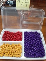 Vtg Box Wooden Beads Drilled  Czech