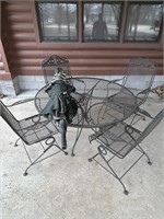 Wrought Iron Patio Set - Table & 4 Chairs