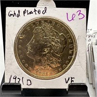 1921-D MORGAN SILVER DOLLAR GOLD PLATED