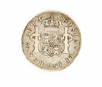 Coin 1795 2 Reales Mexico Silver Coin-F