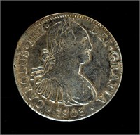 Coin ***Rare 1803 Mexico 8 Reales-XF