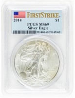 Coin 2014 Silver Eagle 1st Strike-PCGS-MS70