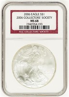 Coin 2006 Silver Eagle-NGC-MS68