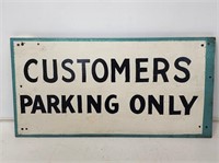 Painted Masonite Customer Parking Sign