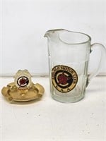 Chicago Motor Club Ashtray and Glass Pitcher