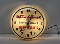 French Bauer Dairy Products Advertising Clock
