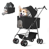 $80  3 in 1 Foldable Dog Stroller & Carriage  Blac