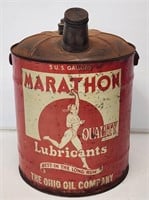 Rare Marathon "Running Man" 5 Gallon Oil Can