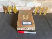 VINTAGE LOVERA CIGAR BOX- WITH 6 METAL