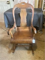 EARLY WOODEN ROCKING CHAIR, CURVED
