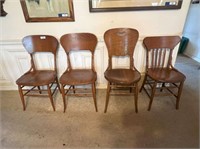 (4X) ANTIQUE CHAIRS- 2 ARE MATCHING &