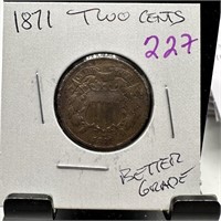 1871 2 CENT PIECE BETTER GRADE