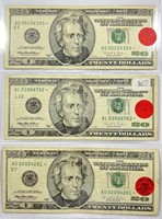 (3) 1996 $20 Federal Reserve STAR Notes
