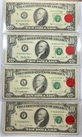 (4) $10 STAR NOTES Federal Reserve