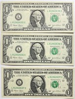 (3) $1 2003 Sequential Federal Reserve Notes