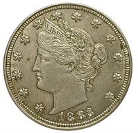 1883 No Cents Liberty V Nickel XF