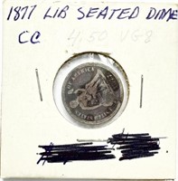 1877-CC Seated Liberty Dime Good