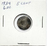 1834 Capped Bust Half Dime Good