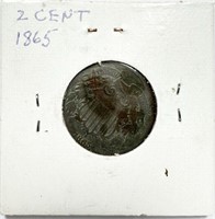 1865 2-Cent Piece Good