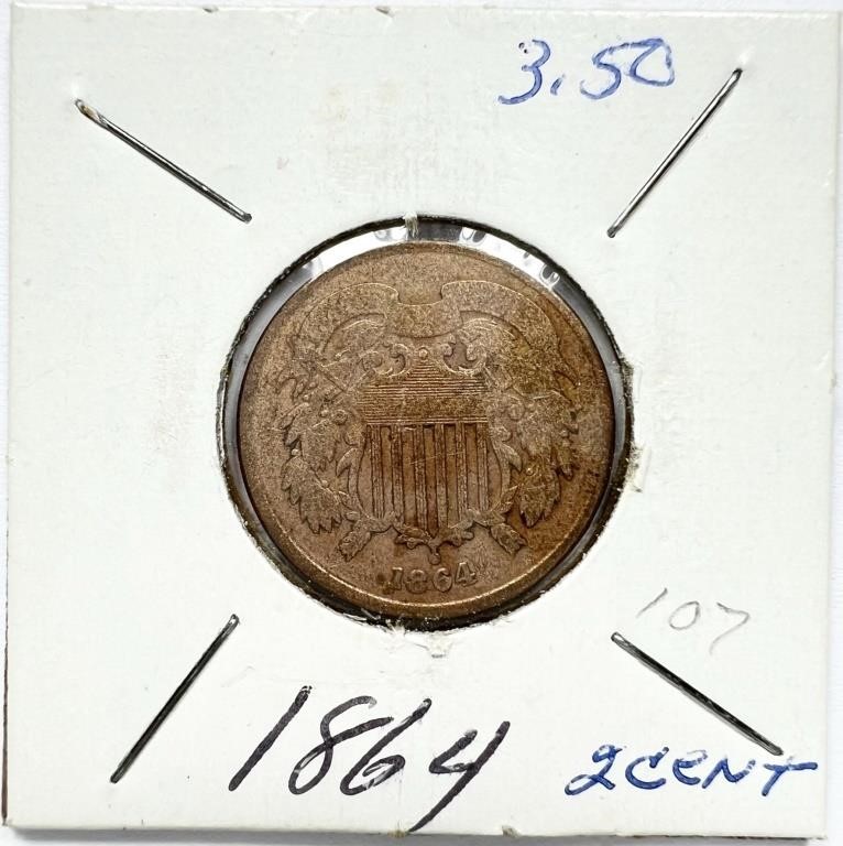 1864 2-Cent Piece Good