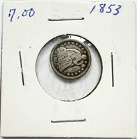 1853 Silver Half Dime Fine