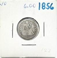 1856 Silver Seated Liberty Dime Good