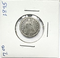 1845 Silver Seated Liberty Dime Cleaned Good