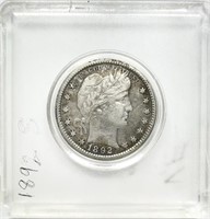 1892-S Silver Barber Quarter XF