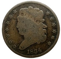 1834 1/2 Cent VG