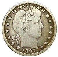 1897 Silver Barber Quarter Fine