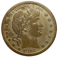 1914-D Silver Barber Quarter Fine