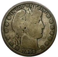 1898 Silver Barber Half Dollar Good