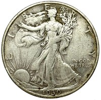 1939-S Silver Walking Liberty Half Dollar Fine