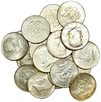 Roll of 1964 90% Silver Kennedy Half Dollars