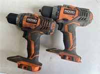 ASSORTED RIDGID 18V CORDLESS DRILLS