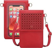 WF762  seOSTO Cell Phone Purse Leather Red