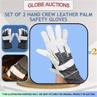 SET OF 2 HAND CREW LEATHER PALM SAFETY GLOVES