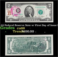1976 $2 Federal Reserve Note w/ First Day of Issue
